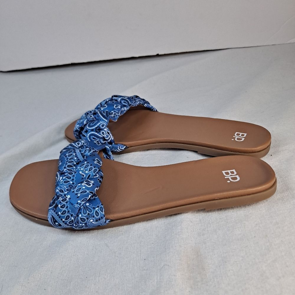 BP. Santos2 Women's Slide Sandals Size 8.5 Blue Bandana Braided - Picture 3 of 8